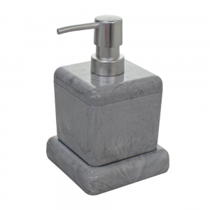 Acessórios para Banheiro Lavabo 3 peças Cube Marmorizado Cinza - Coza 99357/2480