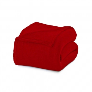 Cobertor Solteiro Manta Microfibra Antialérgico 1,5x2,2m Vermelho - Camesa