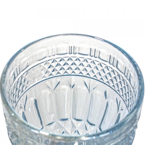 Conjunto de Taças de Vidro Barroco Azul Espelhado 350ml 6 peças - Casambiente