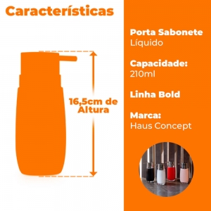 Dispenser Sabonete Líquido Vermelho Bold 210ml - Haus Concept