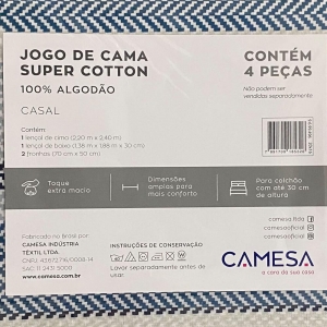Jogo de Cama Casal Mix Super Cotton Duplo 4 peças Camesa