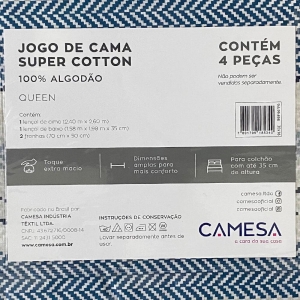 Jogo de Cama Queen Mix Super Cotton Duplo 4 peças Camesa