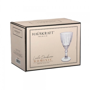 Jogo de Taças de Vidro Transparente Dominic 275ml 6 peças - Hauskraft Premium