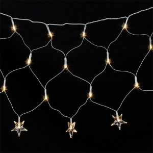Pisca Pisca Natal Rede com Estrela Led Quente 120 Lâmpadas 220V - Casambiente
