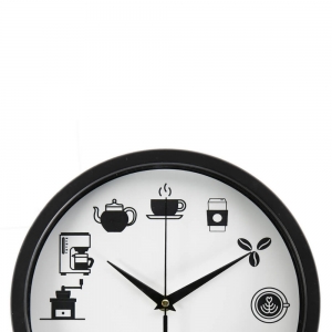 Relógio de Cozinha Sala Café Preto 25cm - Casambiente