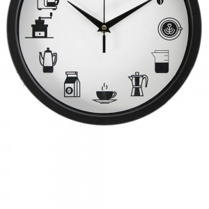 Relógio de Cozinha Sala Café Preto 25cm - Casambiente