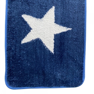 Tapete de Banheiro Microfibra  Estrela Azul 40x60cm - Casambiente