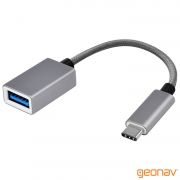 Cabo Adaptador USB-C para USB 3.0 (OTG) F Cinza - UCA01 - Geonav
