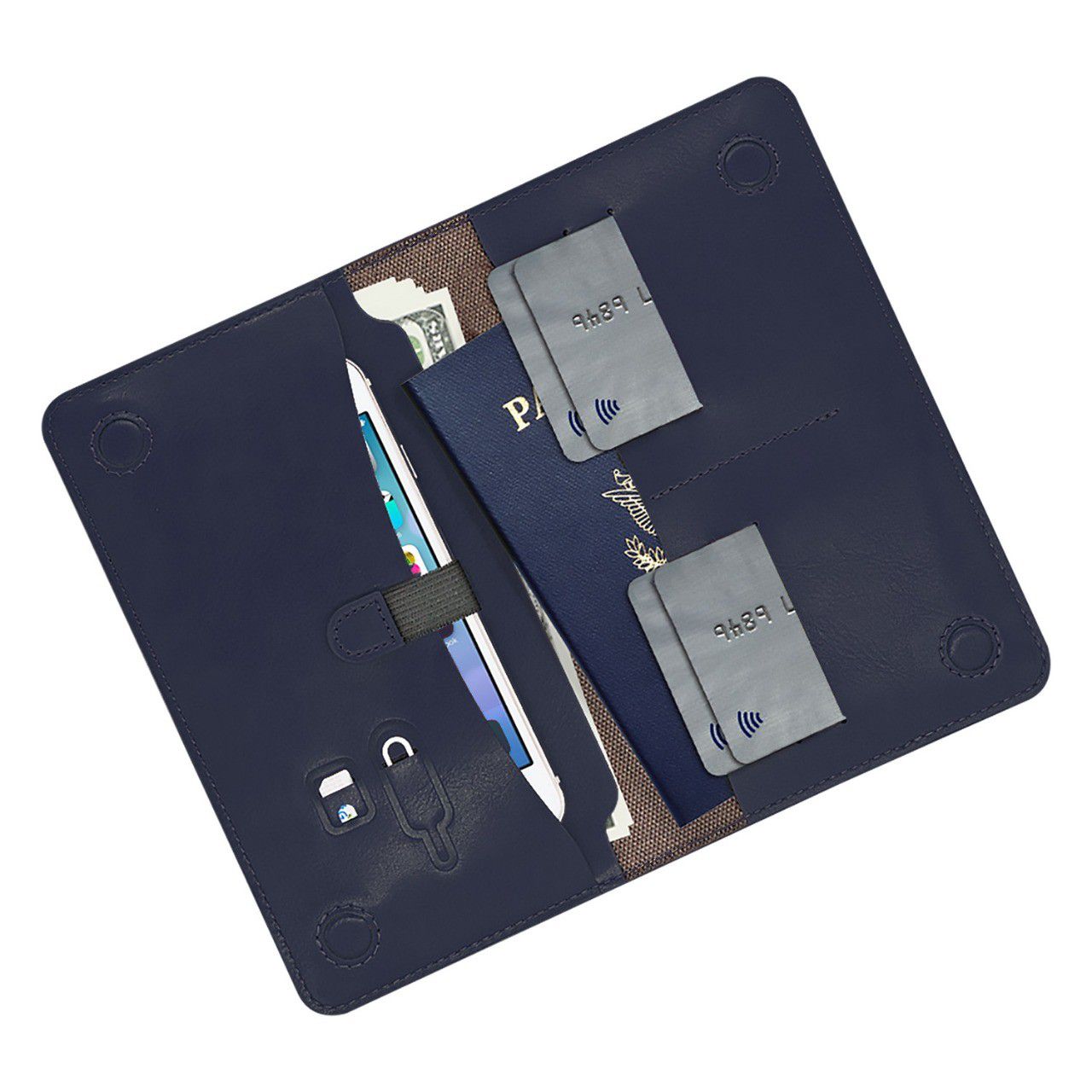 Porta Passaporte e Smartphone Midnight Blue - Geonav