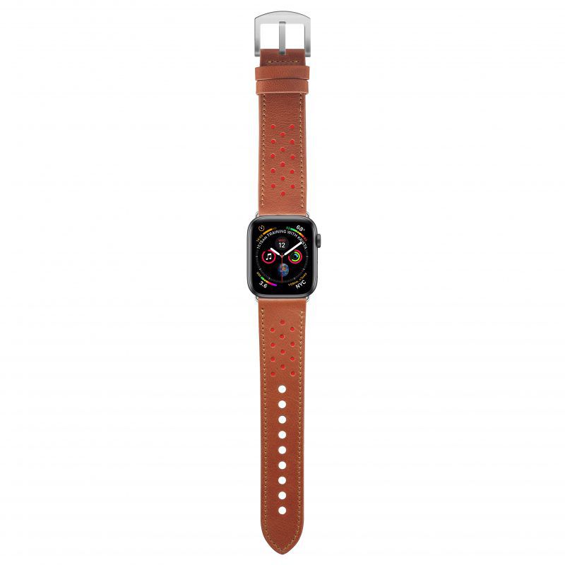 Pulseira Geonav Compatível com Apple Watch 38/40 Caramelo com vermelho 