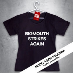 Camiseta e bolsa OFERTA - SMITHS - Bigmouth strikes again - Baby Look Preta - Tamanho M