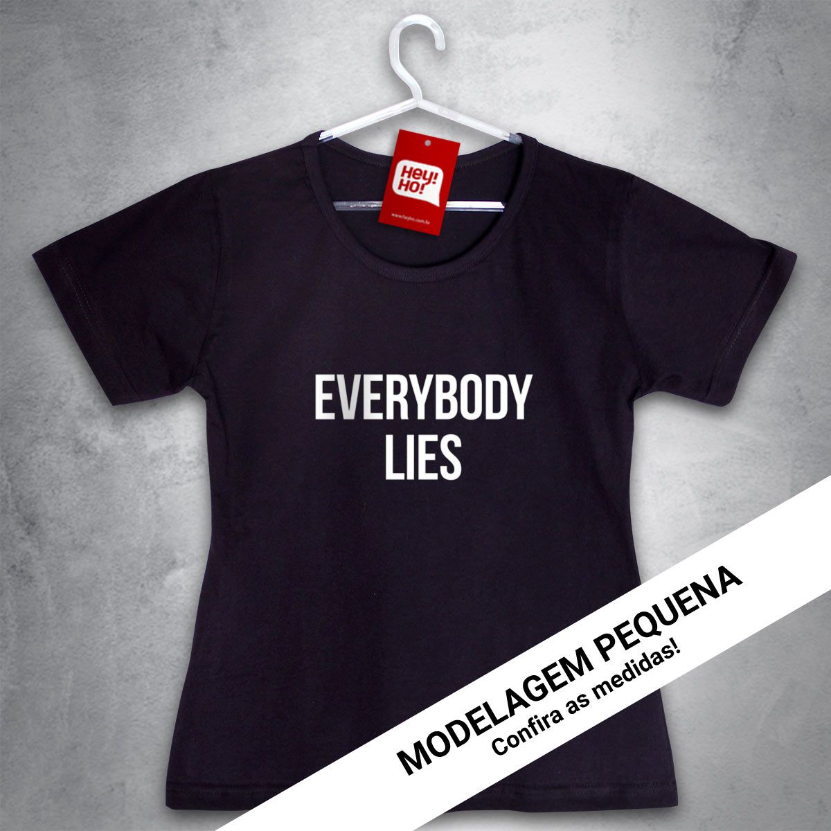 OFERTA - HOUSE - Everybody lies - Baby Look Preta - Tamanho M