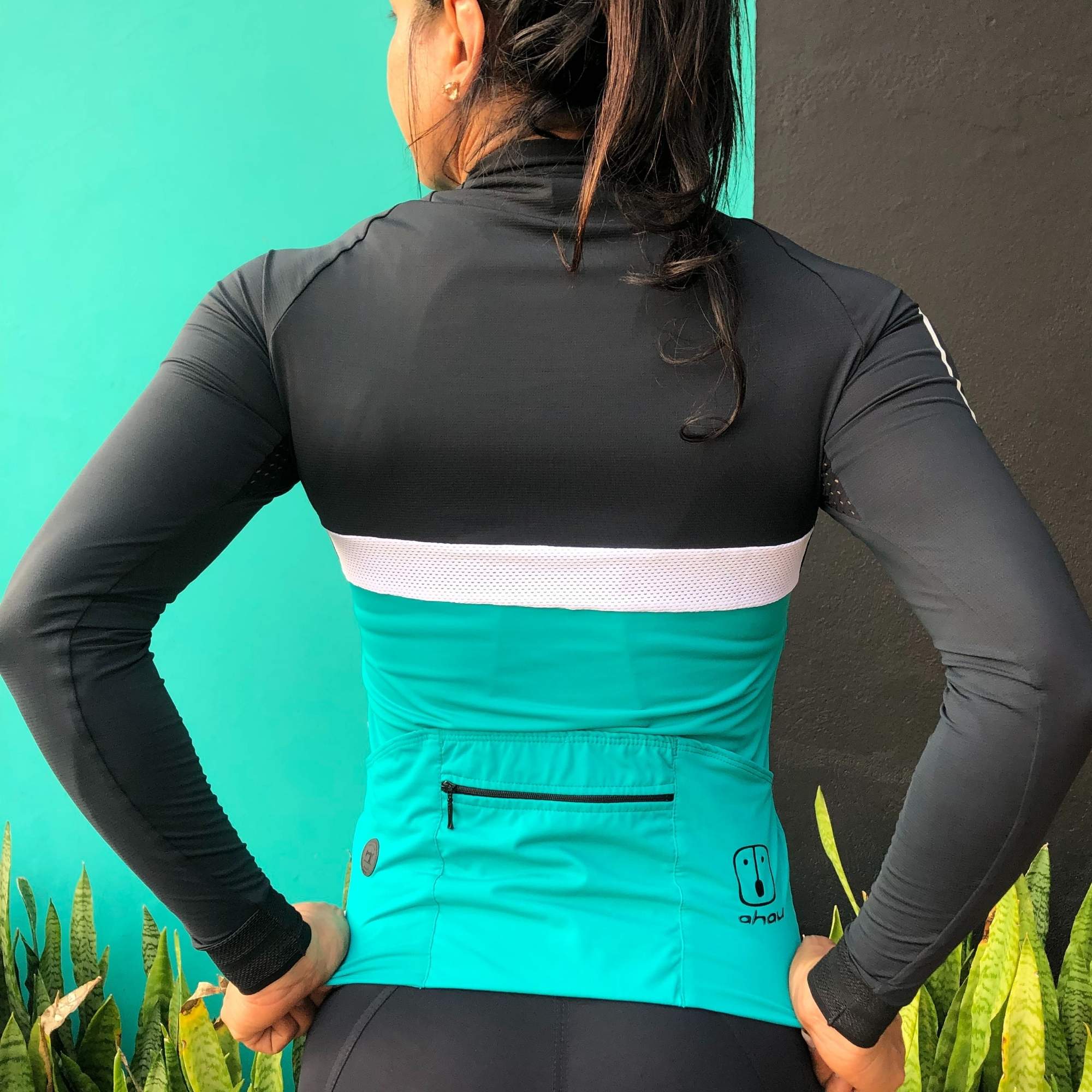 Camisa Ciclismo Aussie Jade / Dark M/Longa - Feminina