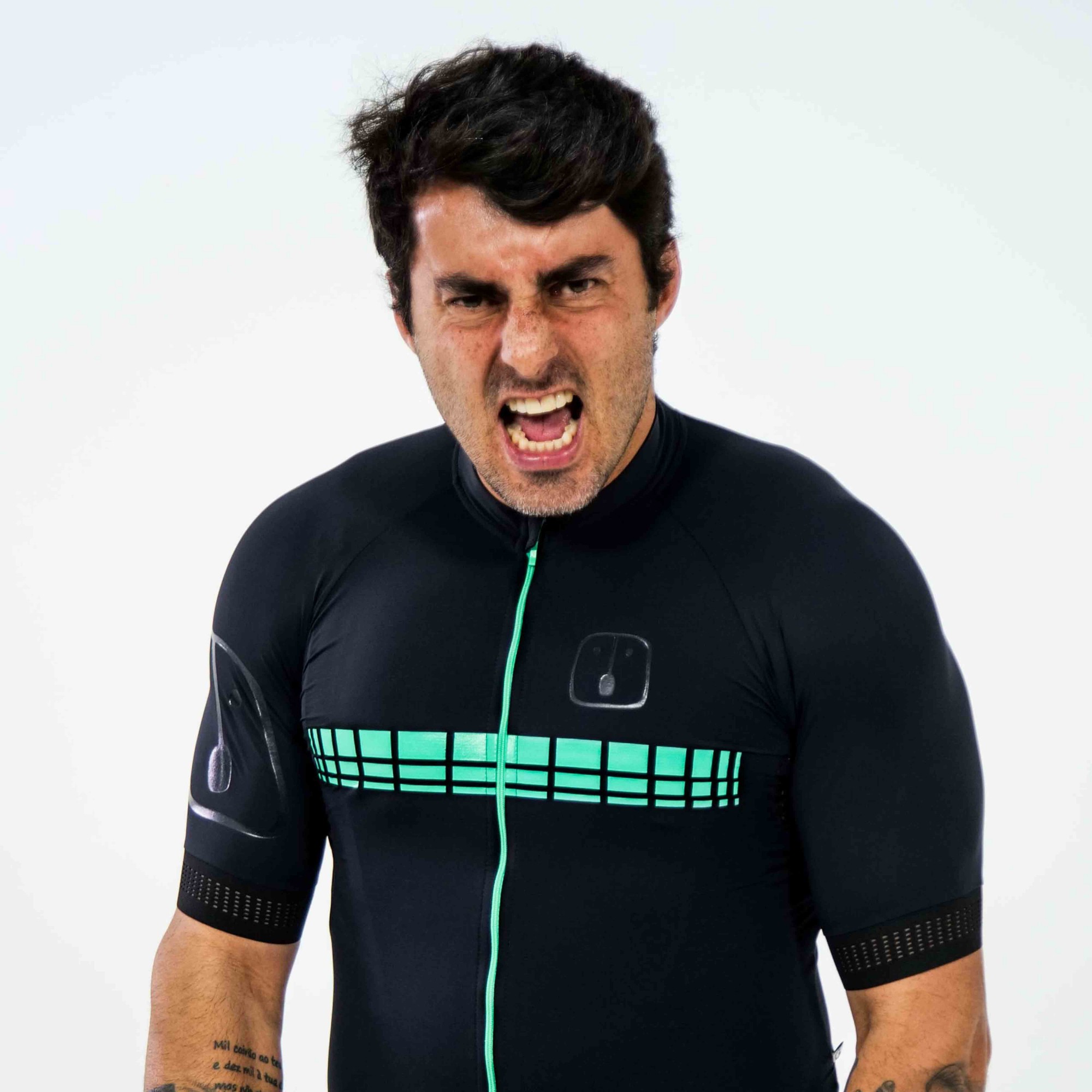 Camisa Ciclismo Racing Black / Jade - Masculina