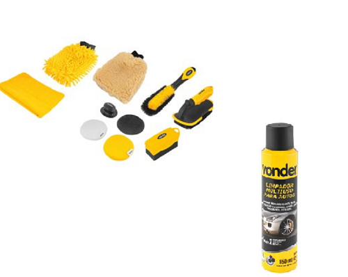Kit para limpeza automotiva + Aerossol 4 em 1 VONDER