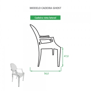 Kit 4 Cadeiras Ghost Transparente Com Braço - Policarbonato