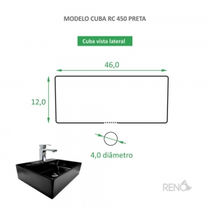 Kit Cuba RC 450 Preta Fosca + Válvula Click Inox