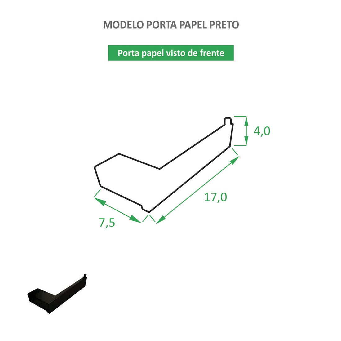 Kit 3 peças para Banheiro - Preto Fosco, kit 4