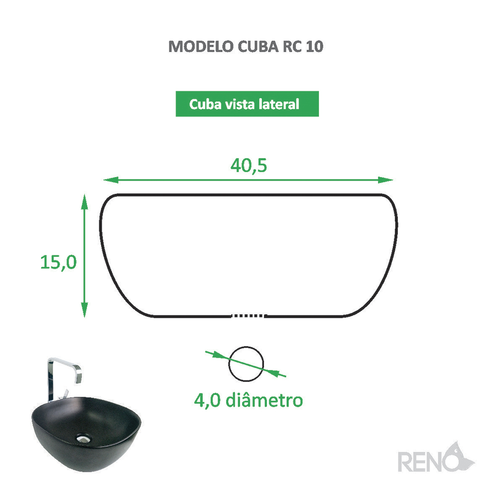 Kit Cuba RC10 + Válvula Click Inox + Torneira RT300