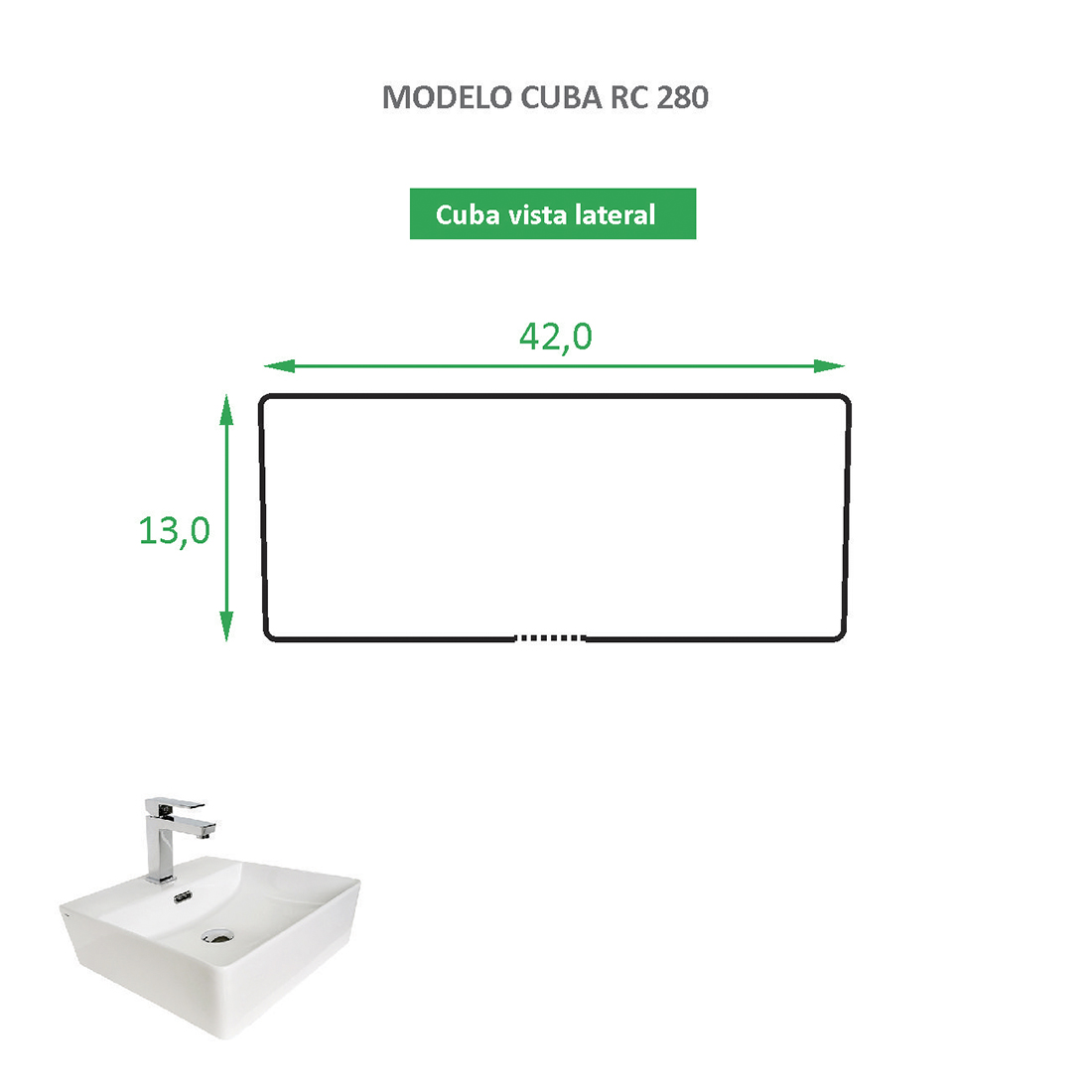 Kit Cuba RC280 + Válvula Click Inox + Torneira RT10