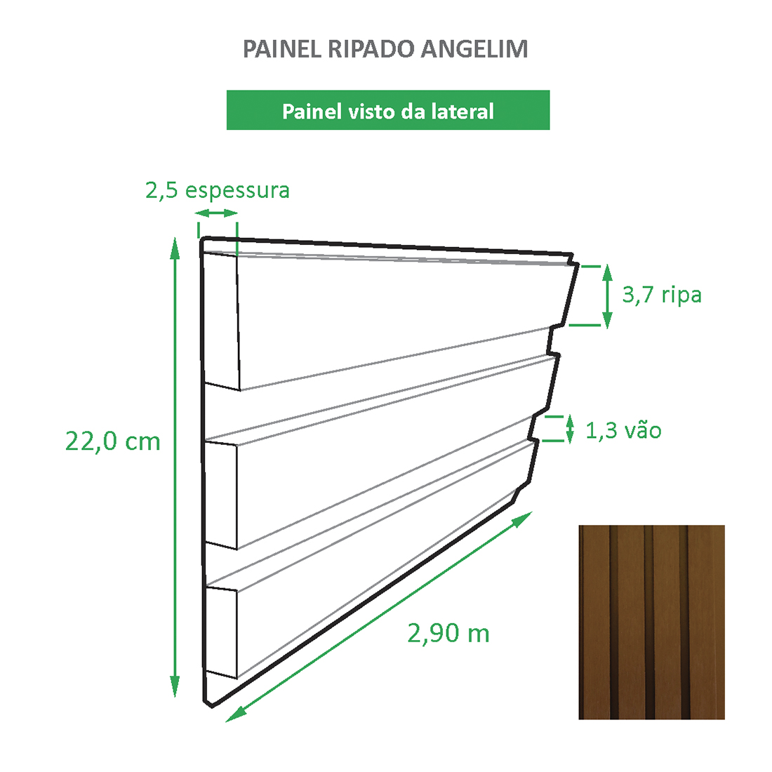 Painel EXTERNO Reno Angelim - Novidade! Placa com 0,64m²