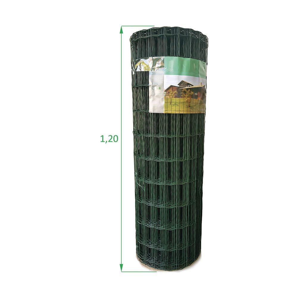 Tela Soldada e Revestida em PVC - 1,20 x 25 m - Malha 5x10 cm