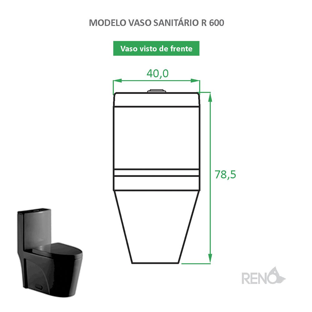 Vaso Sanitário Preto Fosco Reno R 600 - Novo Modelo!