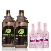 Escova Progressiva NATURALE - Orgânica - 1000ml + Kit Pós Progress INOAR 250ml (Shampoo, Condicionador e Leave-in)
