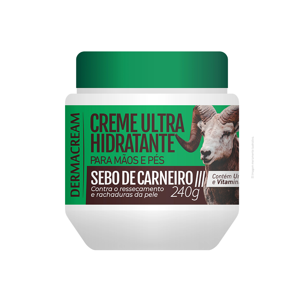 Creme Ultra-Hidratante Sebo de Carneiro Dermacream - 240g