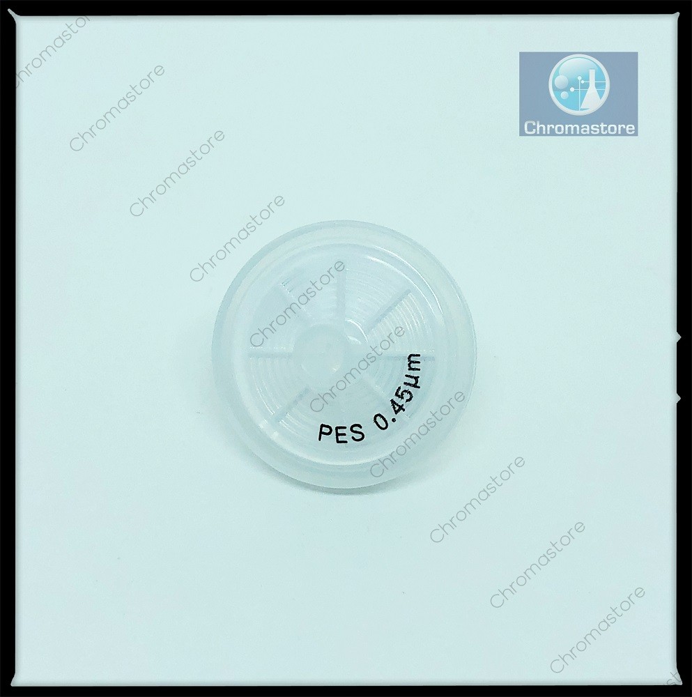 Filtro de seringa, 25 mm, 0,45 um, PES (polietersulfona) hidrofílico, pacote com 100 unidades