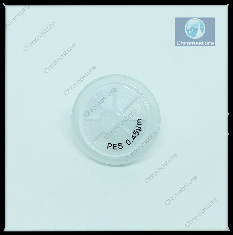 Filtro de seringa PES (polietersulfona) hidrofílico, 25 mm, 0,22 e 0,45 um tamanho de poro, pacote com 100 unidades