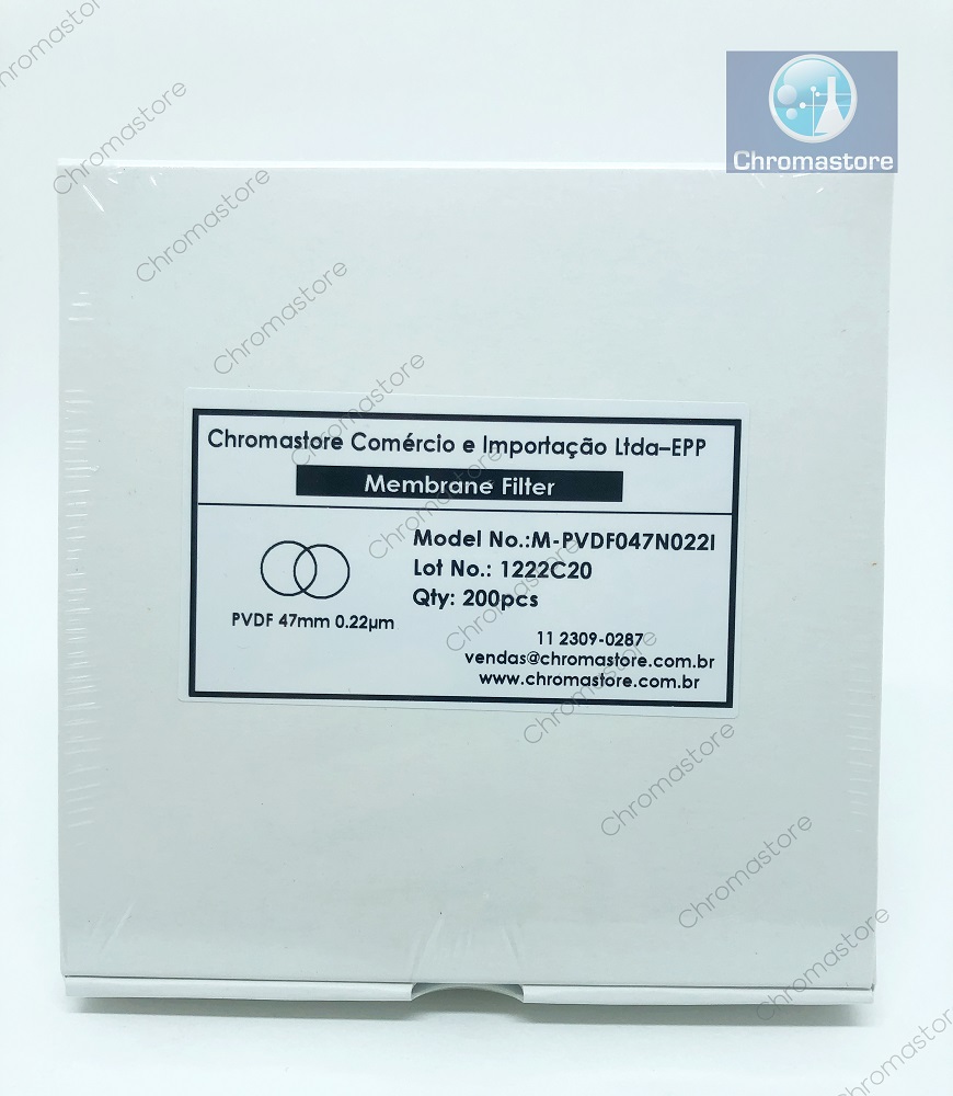 Membranas Filtrantes 47 mm- PTFE / PVDF / Nylon / MCE / PES - Hidrofílica / Hidrofóbica - 0,45 um / 0,22 um tamanho de poro, caixa com 200 unidades (HAWP04700 / FHLC04700)