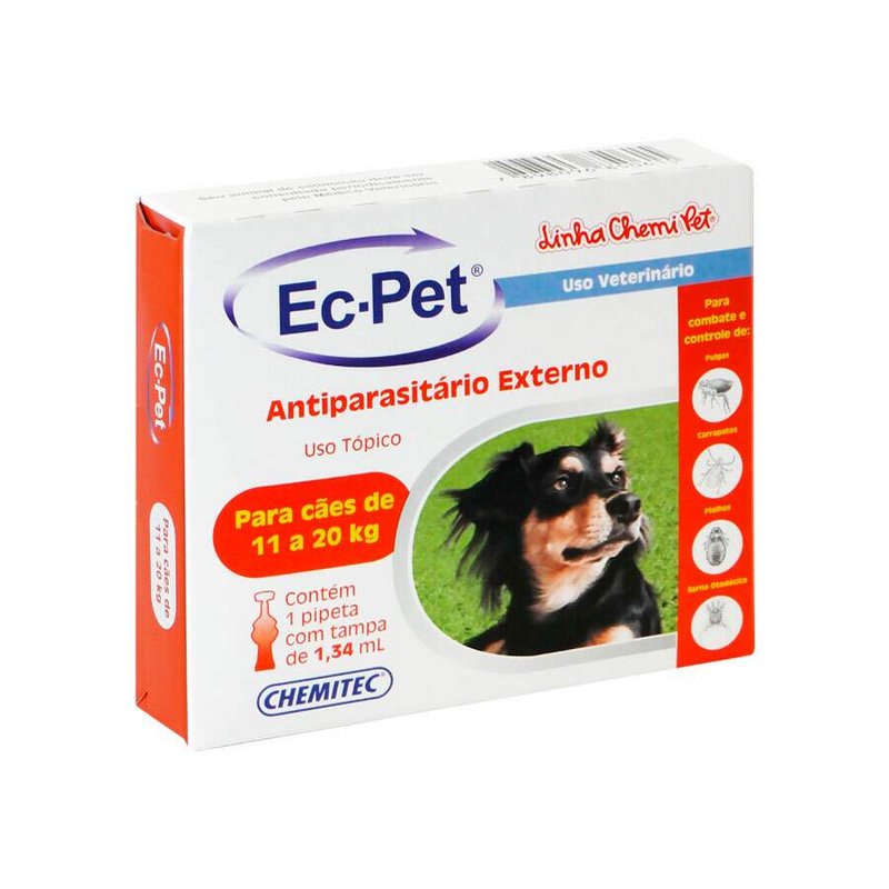 Ec-pet Antiparasitário Pulgas E Carrapatos Cães 11 A 20kg