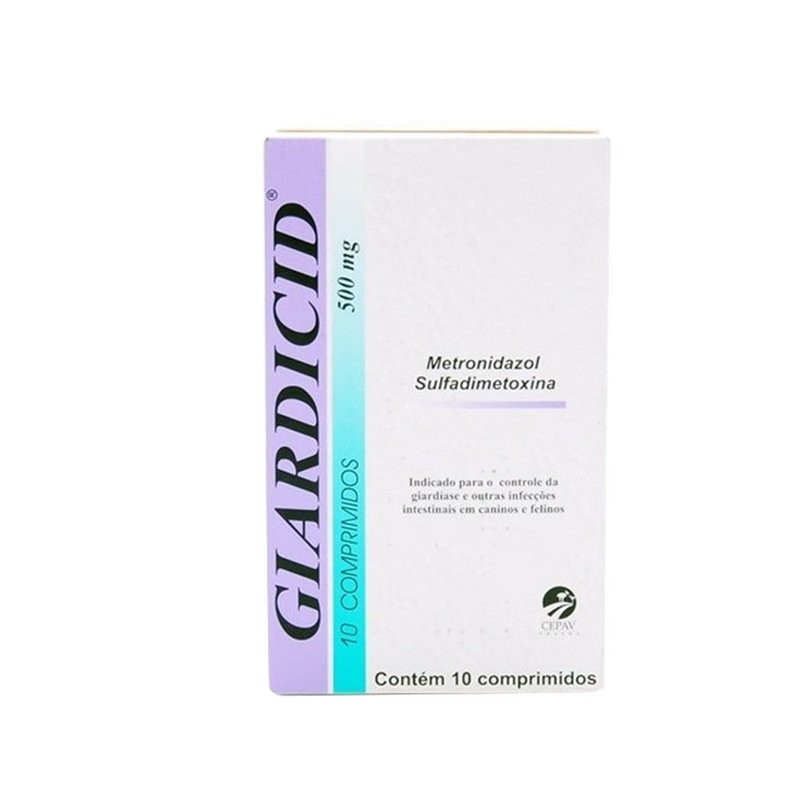 Giardicid 50mg Giardiase Cães E Gatos 10 Comprimidos