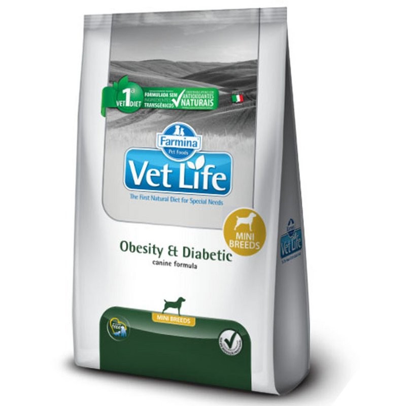 Ração Farmina Vet Life Obesity & Diabetic Mini Cães - 2kg