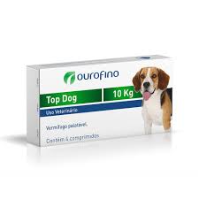 Vermífugo Top Dog Ourofino Cães Até 10 Kg Com 4 Comprimidos