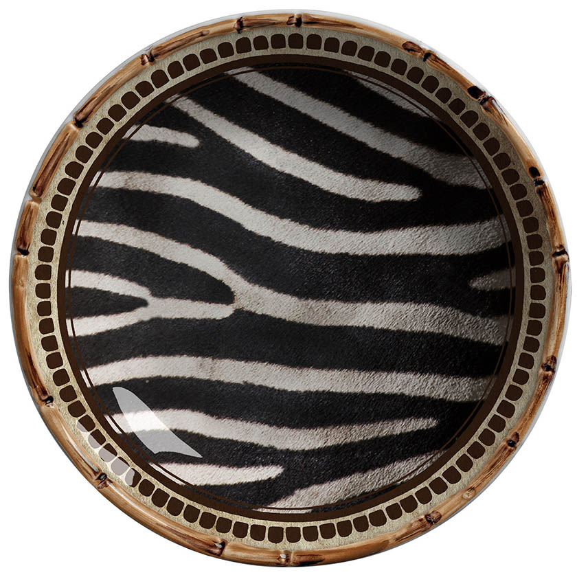 Prato Fundo Animal Print Zebra (06 Unidades)