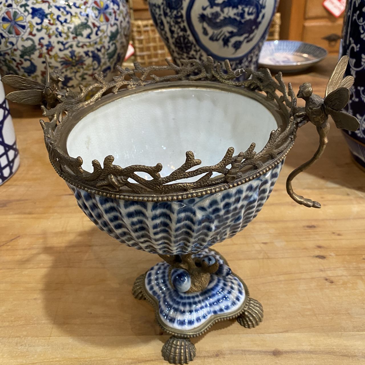 Vaso de Porcelana e Bronze 27x27cm