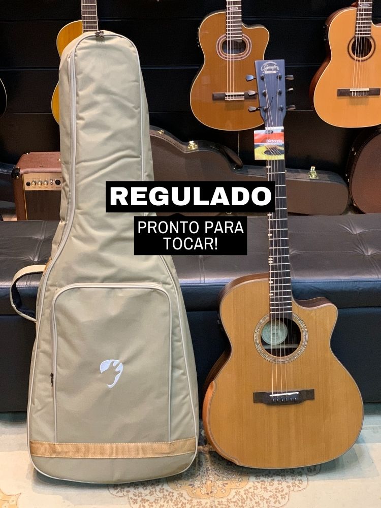 Violão Elétrico Aço Gonzalez Luthier Wonder Folk + Bag Premium