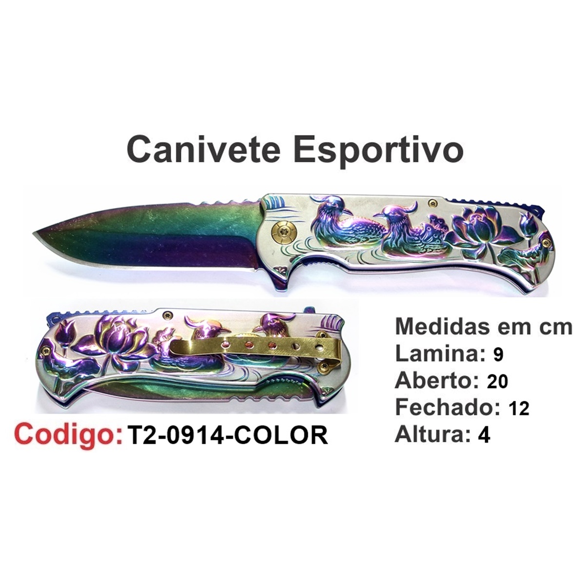 Canivete Esportivo Caça Pesca Etc. T2-0914-COLOR