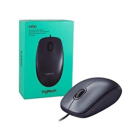 Mouse com fio USB Logitech M90 - Cinza  - Mega Computadores