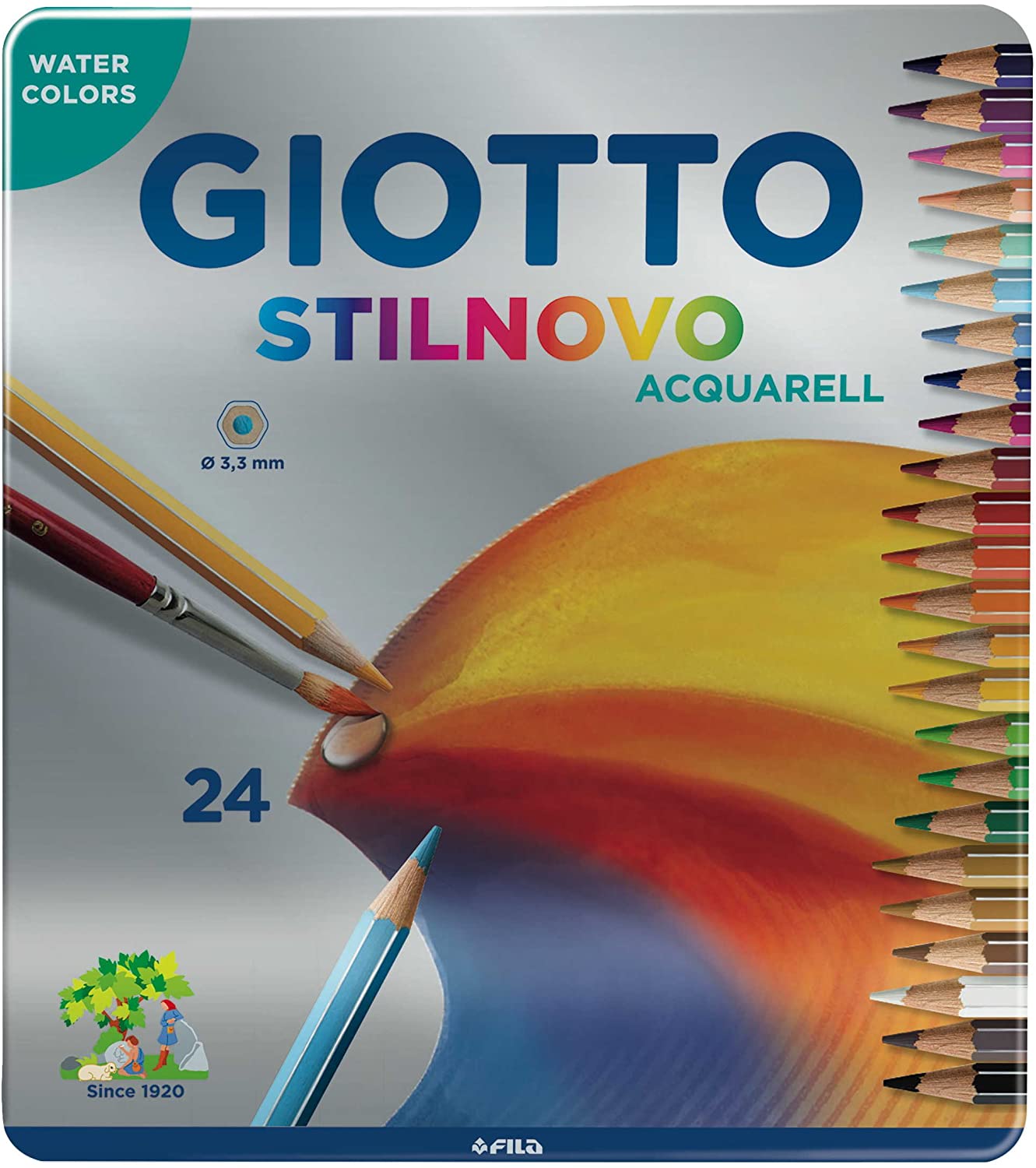 Estojo de lápis de cor Giotto Stilnovo Aquarelável Lata