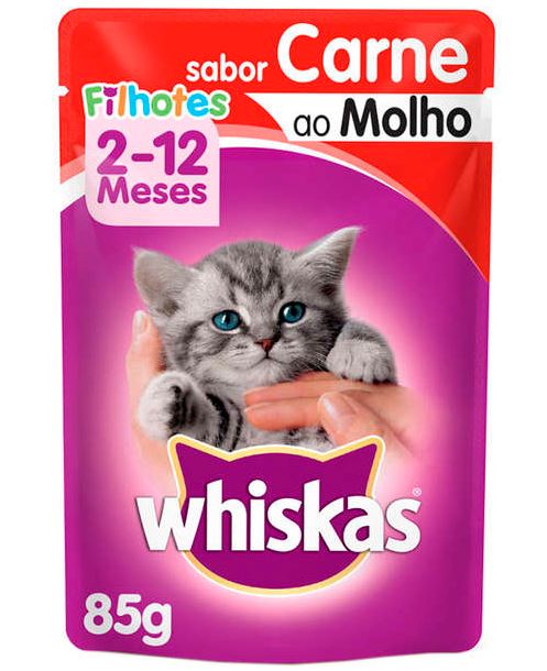Whiskas Sachê Carne ao Molho para Gatos Filhotes 85g