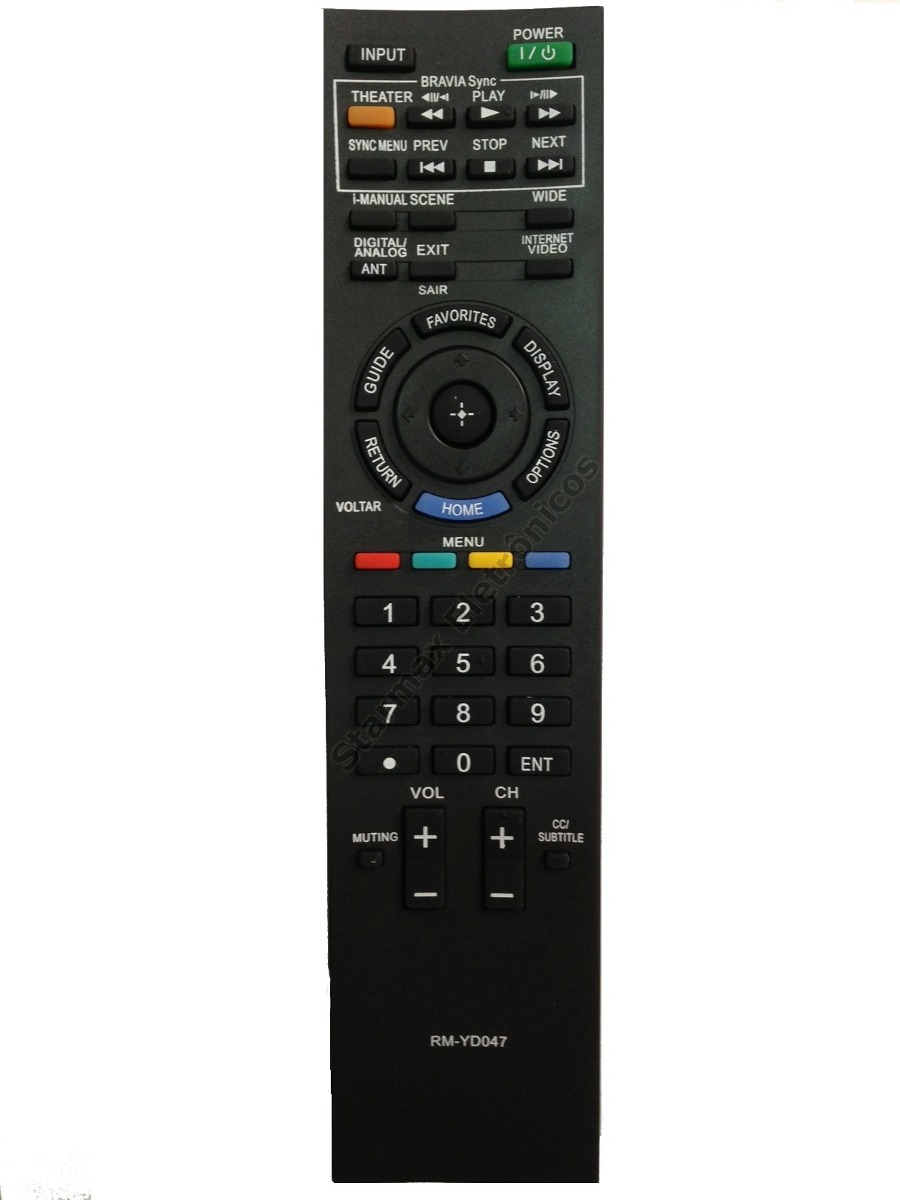 Controle Remoto Tv Sony Bravia Led Kdl-40bx405 Rm-yd064 KDL52 KDL-40BX405 RM-YD064
