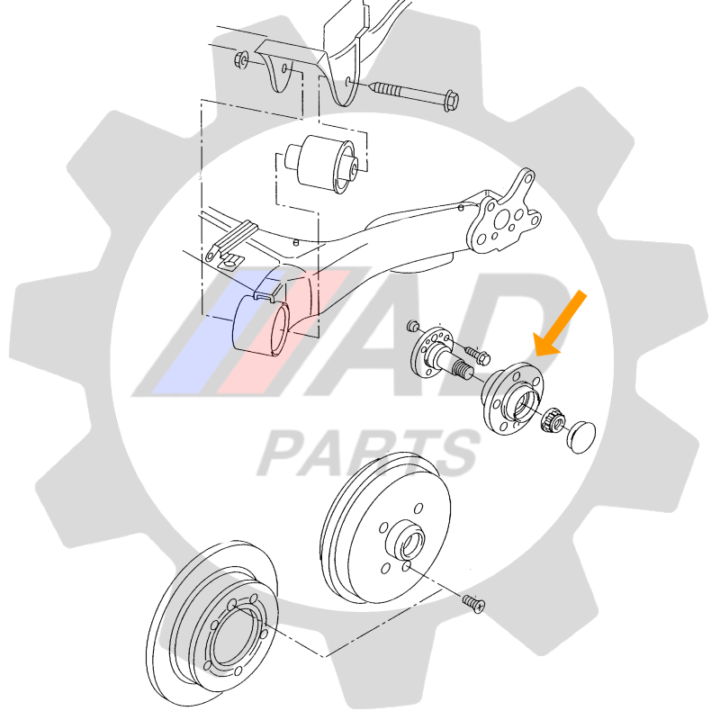 Cubo de Roda Traseira FIAT Linea 2009 até 2015 com ABS