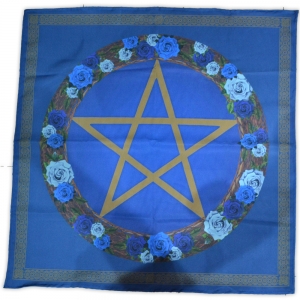 Toalha Pentagrama com Flores Azul