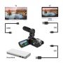 Filmadora Digital Ordro HDR-AC3 4K Wi-Fi Visão Noturna 30x Zoom 24MP Com Microfone Externo Touch Screen Selfie Anti Vibração Sup APP (BTO)