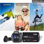 Filmadora Digital Ordro HDV-Z20 Wi-Fi 16x Zoom 24MP Full-HD Controle Remoto Selfie Detecção Rosto Anti-vibração Entrada Para Microfone (BTO)