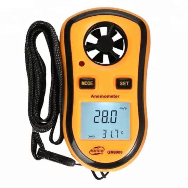 Mini Anemômetro Digital Portátil Multifuncional Medidor de Velocidade do Vento e Temperatura do Ar (BTO)