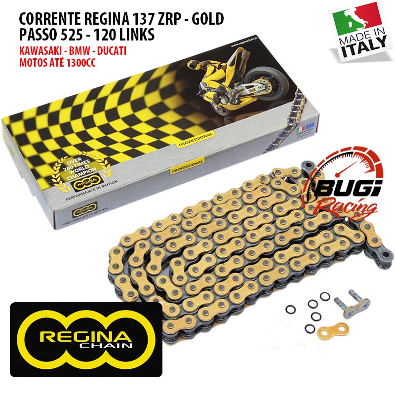 Corrente Regina Italiana ZRP 525x120 links Gold c/ Retentor 